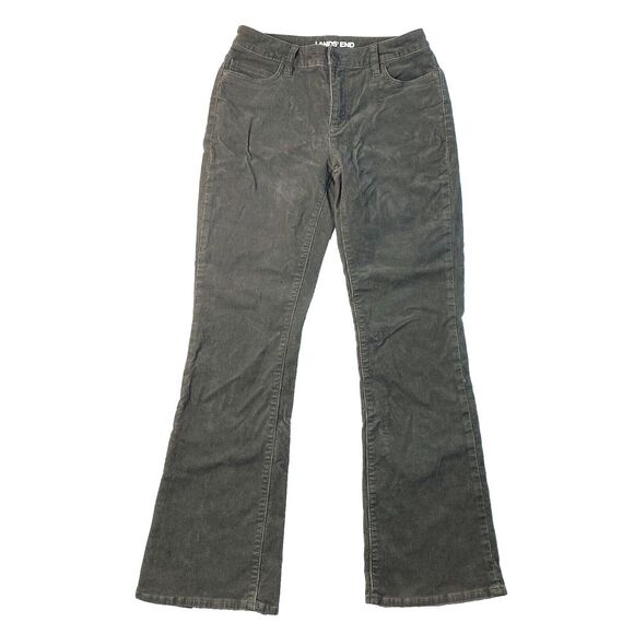 Lands' End Corduroy Pants Size 4 Gray Mid Rise Bootcut Taille Mi-Haute MicroCord - Picture 1 of 6